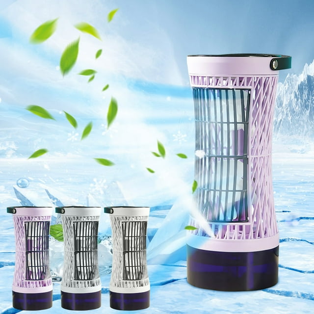 Xihbxyly Mini Ventilador de Torre, Humidificador Silencioso y Nebulizador, Alimentación Por Usb, Luz Nocturna Multifunción, Ideal para Dormitorio y Oficina, 3 Velocidades Ajustables, Tamaño 110 X 110