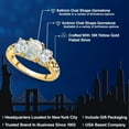 thumbnail image 2 of Gem Stone King 18K Yellow Gold Plated Silver White Opal and White Topaz Filigree Style 3-Stone Ring for Women | 2.20 Cttw | Oval 8X6MM and 6X4MM | Wedding Engagement Anniversary Promise Ring| Size 8, 2 of 6