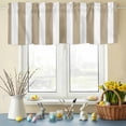 thumbnail image 6 of Valances for Windows Modern Minimalist Stripe Art Rod Pocket Short Curtain for Bathroom Living Room Bedroom Khaki and White Line 1 Panel 42x12in, 6 of 9