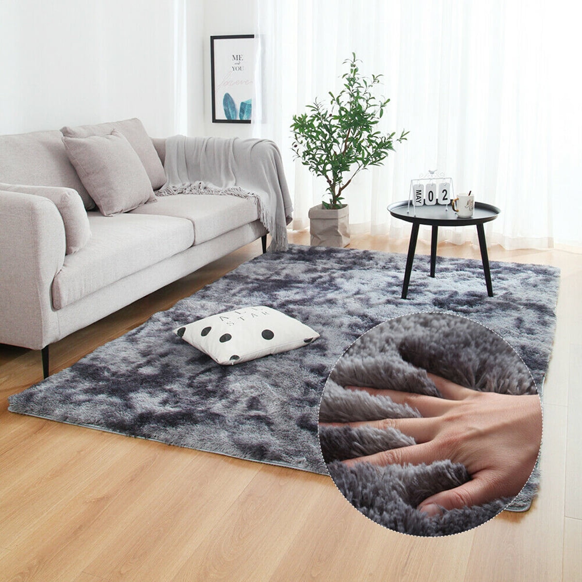 YEERSWAG Area Rugs for Living Room Shaggy Area Rug Indoor Anti-Skid Washable Fluffy Rug,Bedroom Dining Room Carpet Floor Mat,63" x 91"