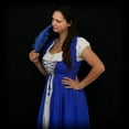 thumbnail image 6 of Mythrojan Women Renaissance Costumes Medieval Traditional Irish Celtic Dress with Chemise and Over Dress Corset Retro Cosplay Costume - Blue - L/XL, 6 of 8