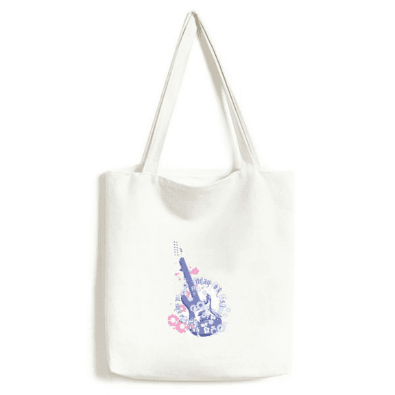 Guitar Music Fresh Pattern Illustrsate Tote Canvas Bag Shopping Satchel Casual Handbag