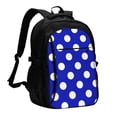 thumbnail image 1 of Fotbe Blue And White Polka Dot Mochila con Estampado y Puerto USB para Hombre y Mujer, Mochila Antirrobo, Mochila de Viaje, Mochila Escolar, Mochila Universitaria, 1 of 7