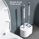 thumbnail image 5 of Escobilla de baño de silicona, escobilla de baño de silicona de 2 piezas con soporte de secado rápido, cepillo de limpieza de baño con mango de plástico antideslizante, juegos de baño JFHHH pequeña, 5 of 5