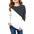 thumbnail image 1 of Blusas y camisas de manga larga con cuello redondo Camisas con estampados de manga larga Cuello redondo lindo Blusas casuales elegantes Ropa Camisas de cuello redondo Niña Top de poliéster, 1 of 7