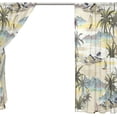 thumbnail image 4 of Coolnut Vintage Island Landscape Semi Sheer Curtains Window Voile Drapes Panels Treatment-55x78in for Living Room Bedroom Kids Room, 2 Pieces, 4 of 4