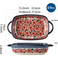 thumbnail image 2 of ONECCI Baking Dish Ceramic Baking Pan Blue Casserole Dish Rectangular Baking Set 2pcs Bakeware Sets Lasagna Pan Baking Dishes for oven(Snow and Plum), 2 of 8
