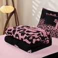 thumbnail image 5 of Homewish Women Cheetah Printed Zipper Twin Comforter Sets with Fitted Sheet and 2 Pillowcases,Pink Sequin Print Bow Monogrammed L Zipper Bedding Set For Girls Kids,Pink Reversible,4 Pieces, 5 of 7