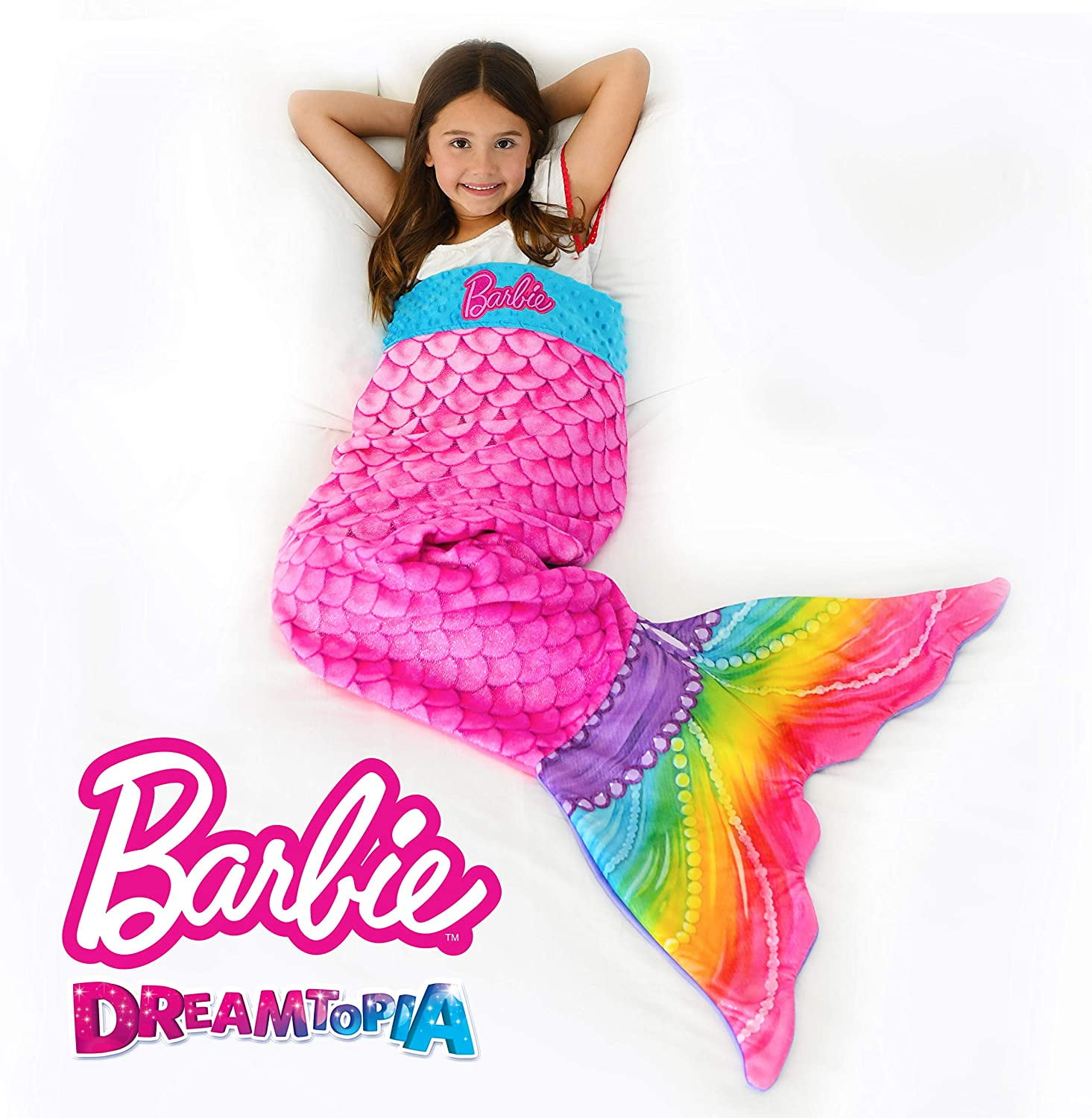 Blankie Tails Barbie Dreamtopia Rainbow Mermaid Sparkles Wearable Blanket Double Sided Super Soft And Cozy Rainbow Mermaid Barbie Minky Fleece Blanket Machine Washable Fun Mermaid Tail Blanket Walmart Com Walmart Com
