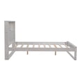 thumbnail image 5 of Full Size Platform Bed Frame with Storage Headboard, Sockets and USB Ports, Solid Wood Platform Bed with 10 Wooden Slat Support Easy Assembly No Box Spring Needed, Antique White, 5 of 7