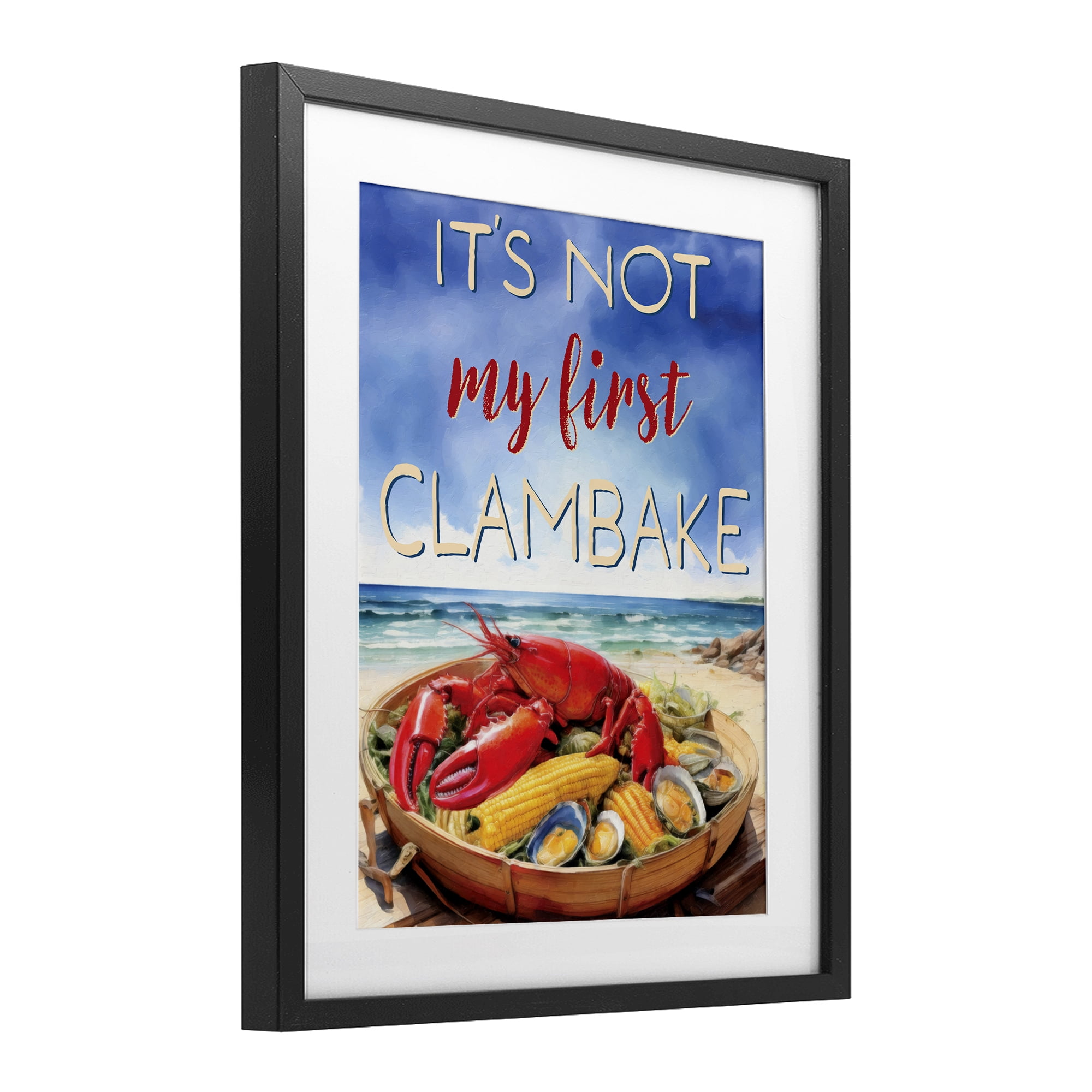 Stupell Industries Not My First Clambake Black Framed Print Under Glass, design by Grotto Studios