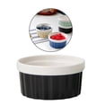 thumbnail image 1 of Ramekins de apto para postre, cuenco de cerámica para hornear Creme Postre Pudín Souffle, adecuado para fiestas, restaurantes, Negro perfecl recipiente para hornear de porcelana, 1 of 8