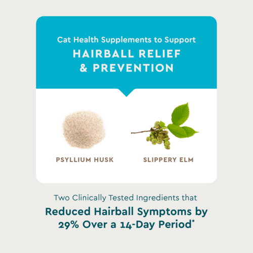 Vet IQ Hairball Health Supplement for Cats, Chicken Flavored Crunchy Chews, Approx. 30 Day Supply
