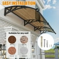 thumbnail image 6 of Window Awning with Drainage Sink, ABS Bracket & Solid Polycarbonate Endurance Panel, All-Weather Protection for Front Door, Window, Patio (32*40), 6 of 8