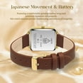 thumbnail image 3 of Woman Watch Elegant Square Dial Watches with Leather Strap Waterproof Classic Simple Womens Quartz Watch Gift for Woman, 3 of 9