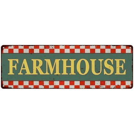 Old Style Metal - Farmhouse Checkerboard Country Style Vintage Metal Sign 6x18 Old Advertising Man Cave Game Room M6180696