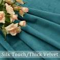 thumbnail image 4 of Hiasan Luxury Velvet Curtain with Tiebacks-Blackout Curtains for Bedroom/Living Room, Teal, Rod Pocket, 52" x 84", Set of 2, 4 of 11