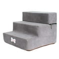 thumbnail image 1 of Durable Dog Stairs Ladder Slip 3 Climbing Washable Ramp Grey, 1 of 8