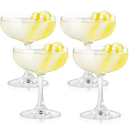 True Coupe Champagne Glasses  Martini Cocktail Barware Glass 7 oz  Set of 4
