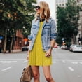 thumbnail image 4 of Fotbe Yellow Glitter Vestido de Verano sin Mangas para Mujer – Vestido Midi Línea A, Estilo Camiseta Floral, Vestido Playero Casual y Fluido, 4 of 7