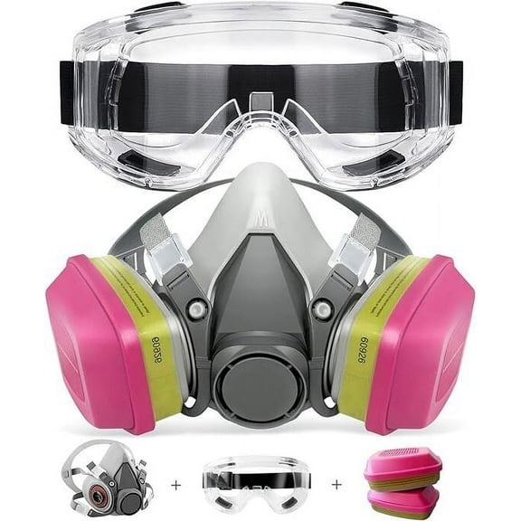 ANUNU Reusable Half-Face Respirator with Protective Goggles