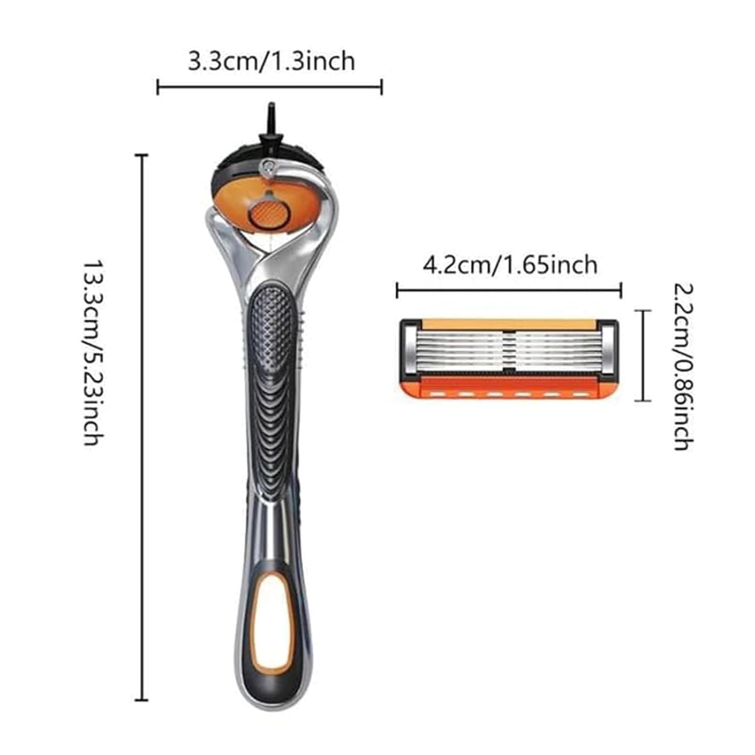 48-Piece Men's Razor Blade Replacement Set With Free Handle - Ultra Sharp Stainless Steel Blades For Smooth Shaving, Ultra Sharp Stainless Steel Blades, For Face Head Body Shaving
