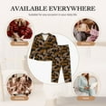 thumbnail image 7 of Fotbe Leopard Print Pattern Long Sleeve Pajama Set for Women,Sleepwear Set,2-piece Loungewear Set,Soft PJs Comfy Nightwear with Pockets -, 7 of 7