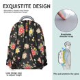 thumbnail image 5 of Pioneer Flower Floral Print Pattern Backpack for School, Cute School Bag with Adjustable Shoulder Straps and Padded Back, 15.3"x11"x7.1", 5 of 5