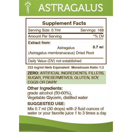 Secrets Of The Tribe Astragalus Tincture Dietary Supplement, Natural Herbal Extract for Immune Support, Astragalus (Astragalus membranaceus) Dried Root, Alcohol Extract, Drops 4 oz