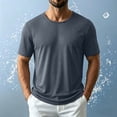 thumbnail image 2 of KIHOUT Men's Quick-Dry Crew Neck T-Shirt, Stretch Nylon-Spandex Short Sleeve Casual & Athletic Top, 2 of 9