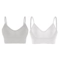 thumbnail image 4 of qolati Sports Bras for Women Open Back Adjustable Thin Spaghetti Straps Wireless Bras Removable Padded Workout Tank Top for Yoga Gym Silver S, 4 of 6