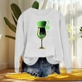thumbnail image 5 of Craaazy Women's St. Patrick's Day Love Heart Printed Crewneck Long Sleeve Shirts Gifts, 5 of 8