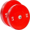 thumbnail image 1 of PRISP Olympic Bumper Weight Plate - Rubber Plate for 2 Inch Olympic Barbell with Steel Insert; Pairs, Sets and Single Plates Available, 1 of 9