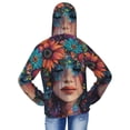 thumbnail image 4 of Cauagu Bohemian Colorful Flower Woman Print Sun Protection Jacket for Teen,Full-Zipper Long Sleeve Sun Shirts with Pockets UV Hoodie Shirts Outdoor Athletic Jacket-X-Large, 4 of 7