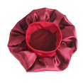 thumbnail image 4 of Gorro elástico de satén con banda ancha, gorro plisado para dormir de noche, gorro de belleza para el cabello de color sólido, para mujeres y niñas, gorro para dormir, 4 of 5