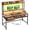 Rustic Brown, variant on Romorgniz 47.2" W Gaming Desk with LED Lights & Power Outlets, Computer Desk with Drawers & Monitor Stand, Office Desk with Shelves, Desk with storage for Small Space, White