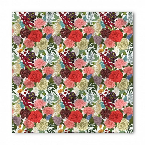 Floral Bandana, Romantic Bouquet Design, Unisex Head and Neck Tie, by Ambesonne