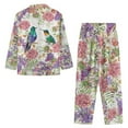 thumbnail image 4 of Kuiaobaty Hummingbird Flower Print Pajamas Set for Womens Ladies Long Sleeve Lounge Set with Button Down Sleepwear Long Pants Trousers Set 2 Pcs Lounge Pajama Sets for Women, 3XL, 4 of 7
