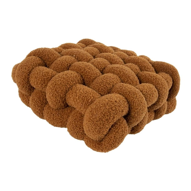Cojín para silla, cojín para ventana, cojín creativo versátil, cojín para asiento, respaldo de sofá, almohada de felpa para decoración de restaurante Marron oscuro