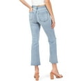 thumbnail image 4 of Vervet Womens Juniors Cropped Kick Flare Raw Hem Jeans (Light Denim, 29), 4 of 4