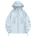 thumbnail image 2 of Sentmoon Coupe-Vent pour Femmes Imperméable à Capuche Manches Longues Couleur Unie avec Fermeture Éclair Protection Solaire Veste Imperméable pour Randonnée, Randonnée & Voyage TTG, 2 of 7