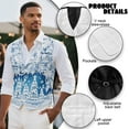 thumbnail image 6 of Yuyamidu Blue Xmas Tree Men's Slim Fit Suit Vest Waistcoat with 3 Pockets for Business Formal Wedding Prom Christmas Snowflake Casual Tuxedo Wear Size 3XL, 6 of 7
