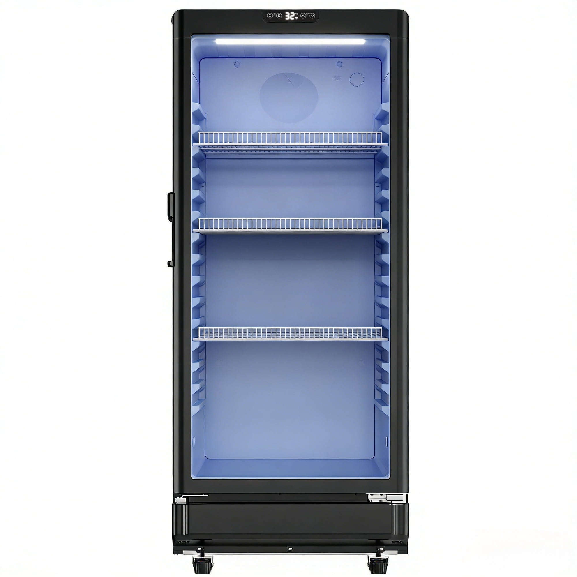 Simzlife Commercial&Residential Merchandiser Refrigerator, Outdoor Beverage Refrigerator with Double-Tempered Glass Door, Beverage Cooler for Bar, Office, Restaurant