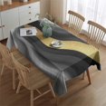 thumbnail image 2 of Black Marble Gold Wave Pattern Rectangle Tablecloth 60"x84",Waterproof Polyester Rectangle Table Cloth, Wipeable Spillproof Polyester Tablecloth for Dining, Camping, Indoor and Outdoor, 2 of 5