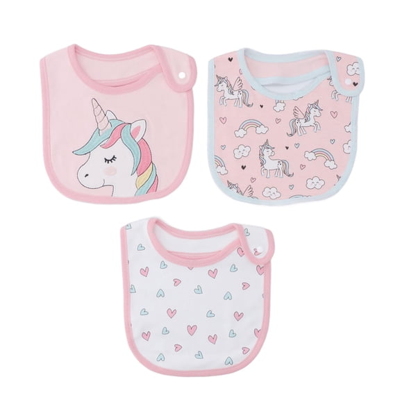 LAZIOEGR 3‑Pack Soft Cotton Baby Bibs with Cute Animal Prints, Snap Closure, Full‑Absorbent, Machine‑Washable – Ideal for Teething & Drooling