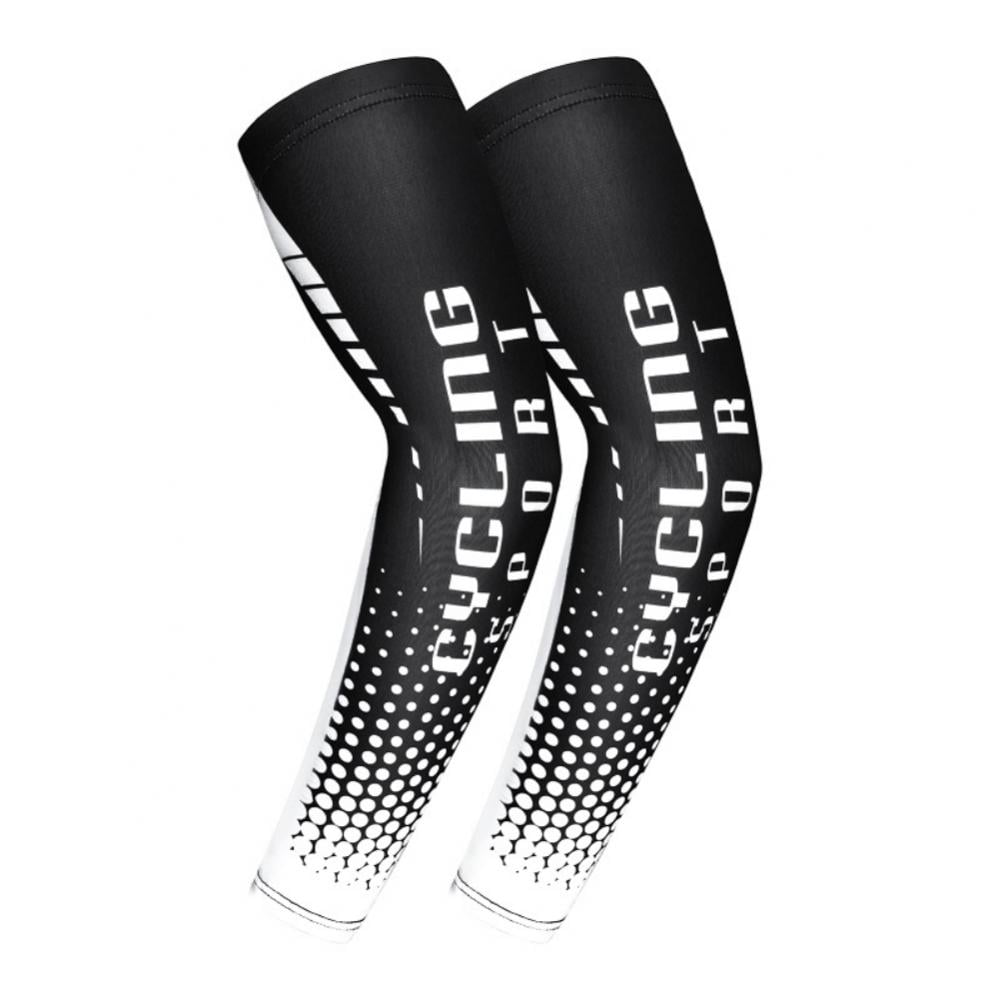 UPF 50 Sports White 1 Pair UV Sun Protection Arm Sleeves for Men & Women 