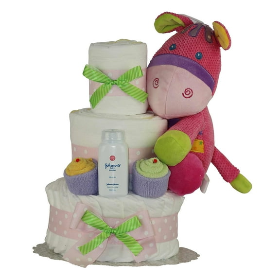 Pink Dimples Diaper Cake