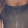 thumbnail image 4 of HomeKingdee Geometric Rectangular Metal Bar Tassel Chain Short Necklace - Unique Gift for Women on Valentine's Day, Mother's Day, Christmas, 4 of 5