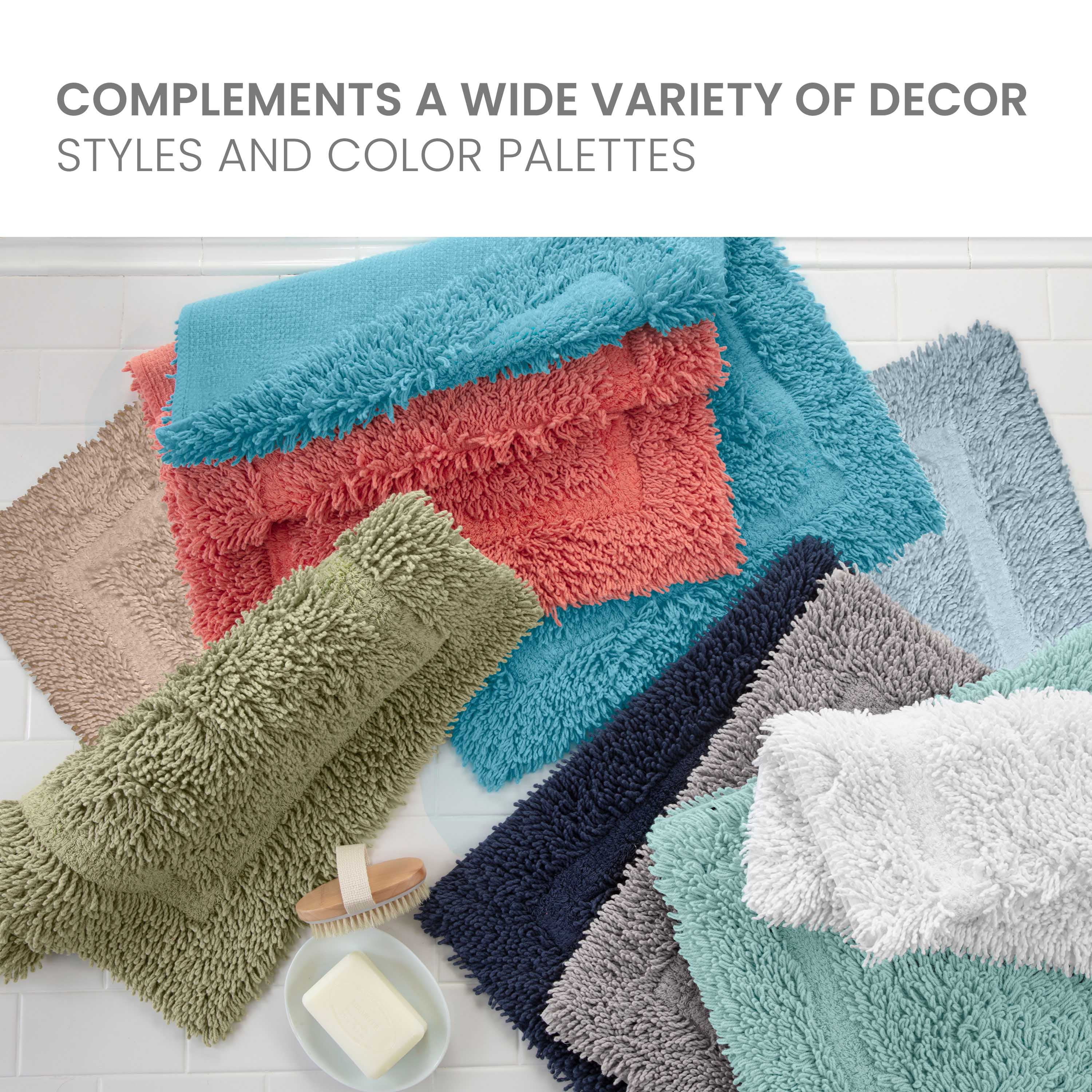 Martex Cotton Bath Rug | Ringspun Soft & Absorbent Non-Slip Quick-Dry Bathroom Mat | Sea Green