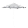thumbnail image 7 of California Umbrella Venture Series 9 Ft Octagonal Aluminum Patio Umbrella W/ Push Lift & Fiberglass Ribs - Matted White Frame / Olefin Gray White Cabana Stripe Canopy, 7 of 7